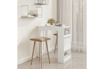 Barbord med oppbevaringsstativ hvit 102x50x103,5 cm sponplat - Hvit - Møbler - Bord - Barbord & ståbord