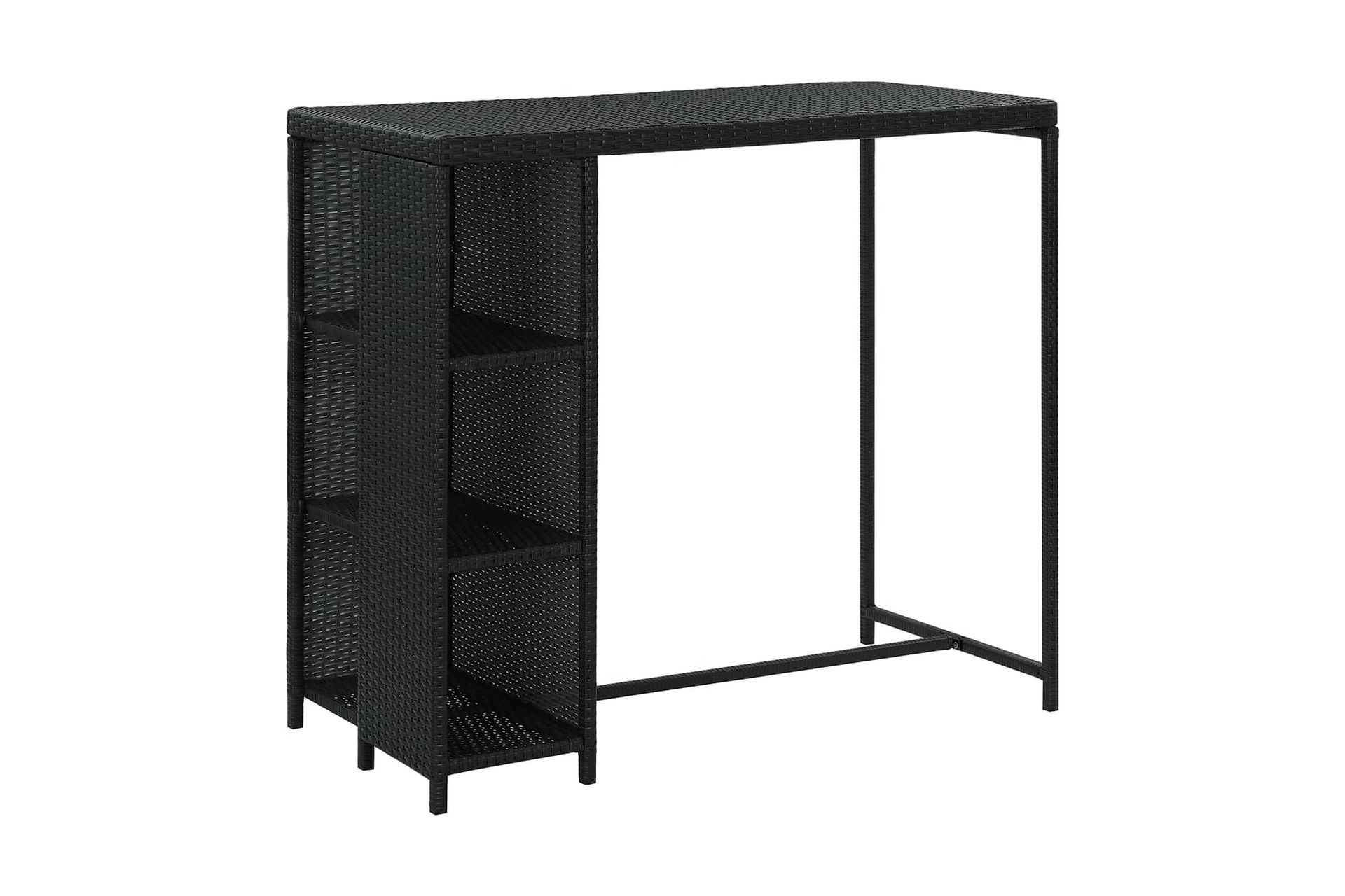 Barbord med oppbevaringsstativ svart 120x60x110 cm - Svart - Møbler - Bord - Barbord & ståbord