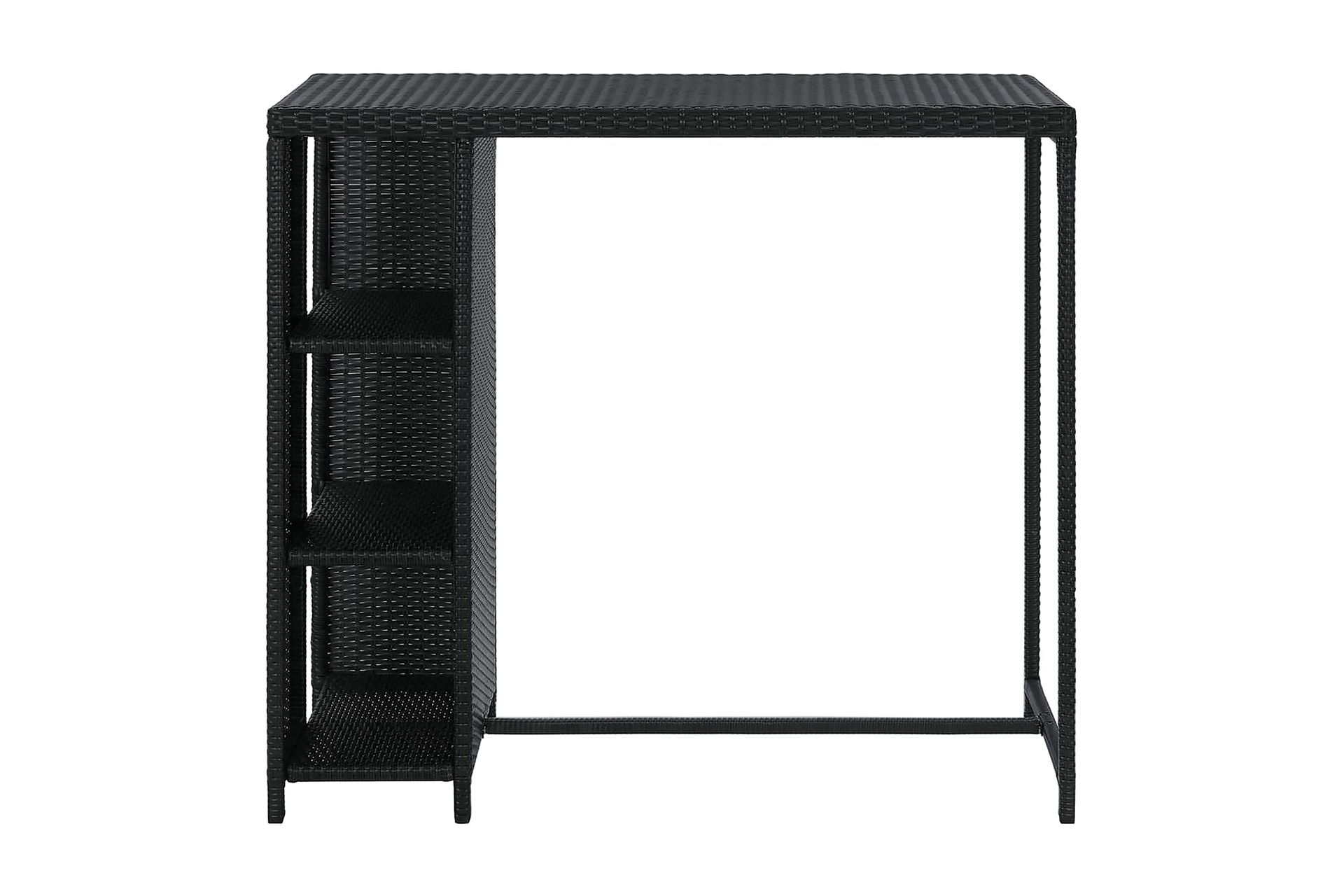 Barbord med oppbevaringsstativ svart 120x60x110 cm - Svart - Møbler - Bord - Barbord & ståbord