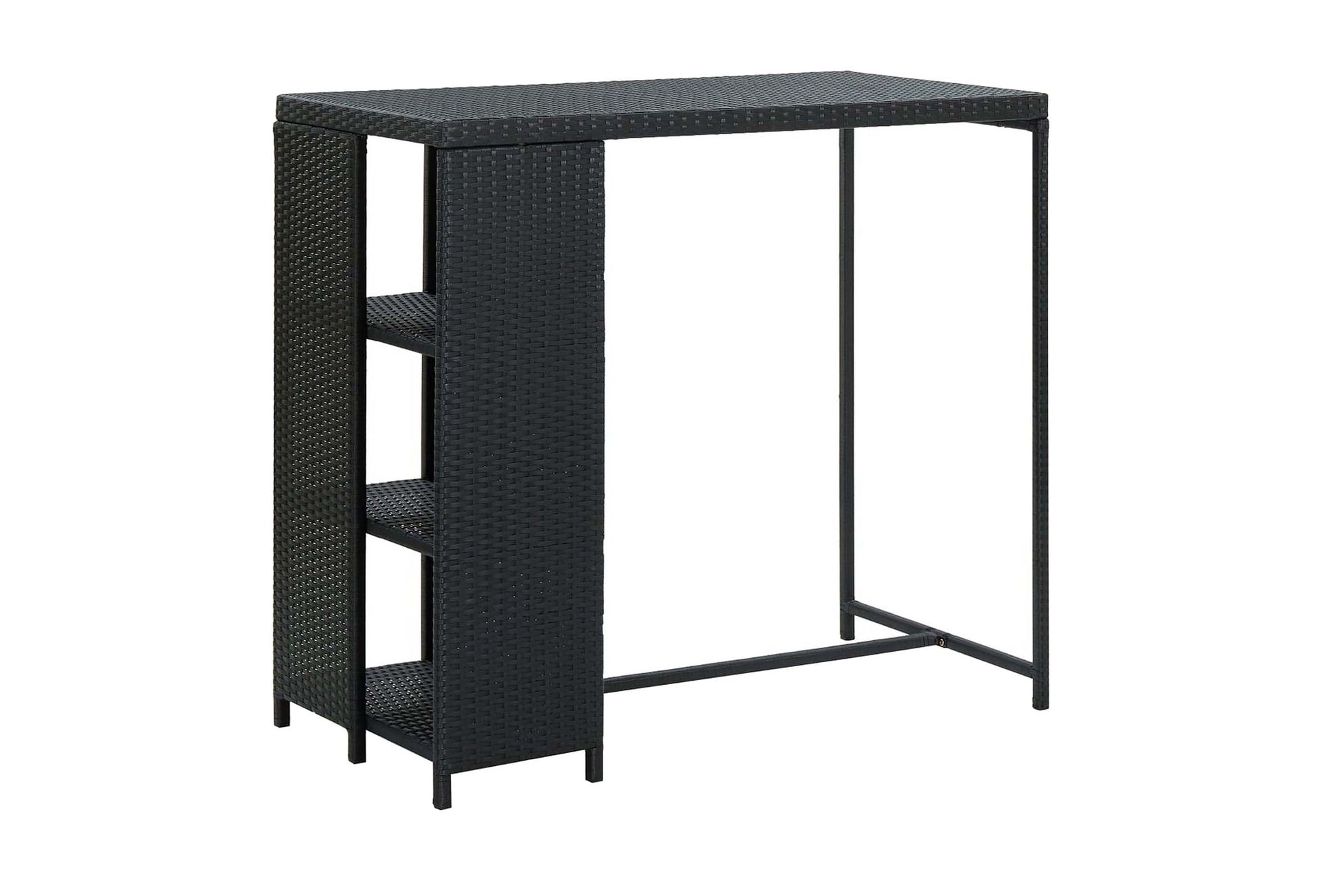 Barbord med oppbevaringsstativ svart 120x60x110 cm - Svart - Møbler - Bord - Barbord & ståbord