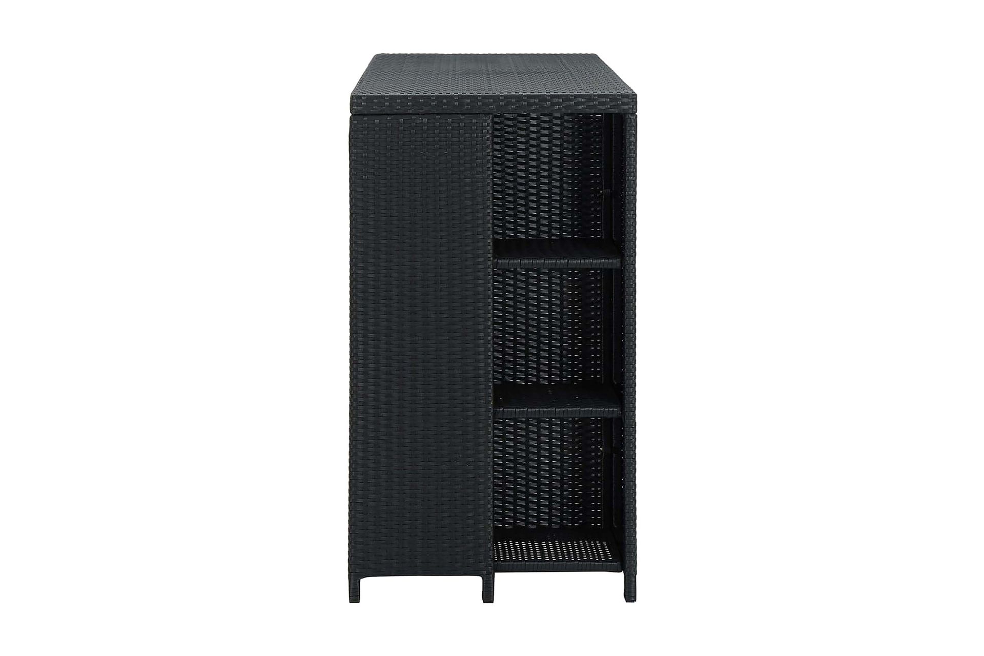 Barbord med oppbevaringsstativ svart 120x60x110 cm - Svart - Møbler - Bord - Barbord & ståbord