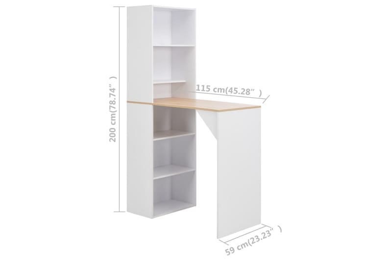 Barbord med skap hvit 115x59x200 cm - Møbler - Bord - Barbord & ståbord