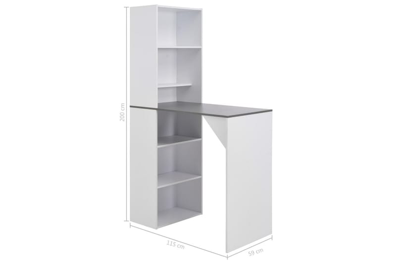 Barbord med skap hvit 115x59x200 cm - Møbler - Bord - Barbord & ståbord