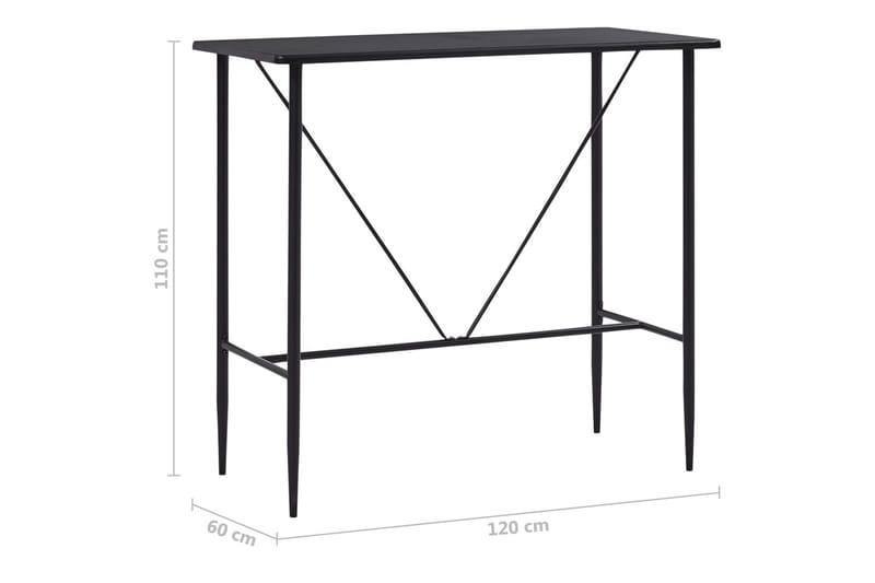 Barbord svart 120x60x110 cm MDF - Svart - Møbler - Bord - Barbord & ståbord