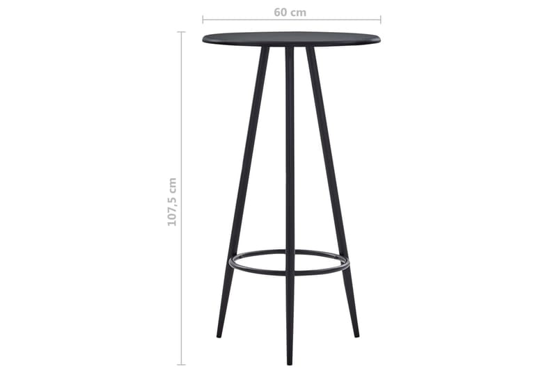 Barbord svart 60x107,5 cm MDF - Svart - Møbler - Bord - Barbord & ståbord