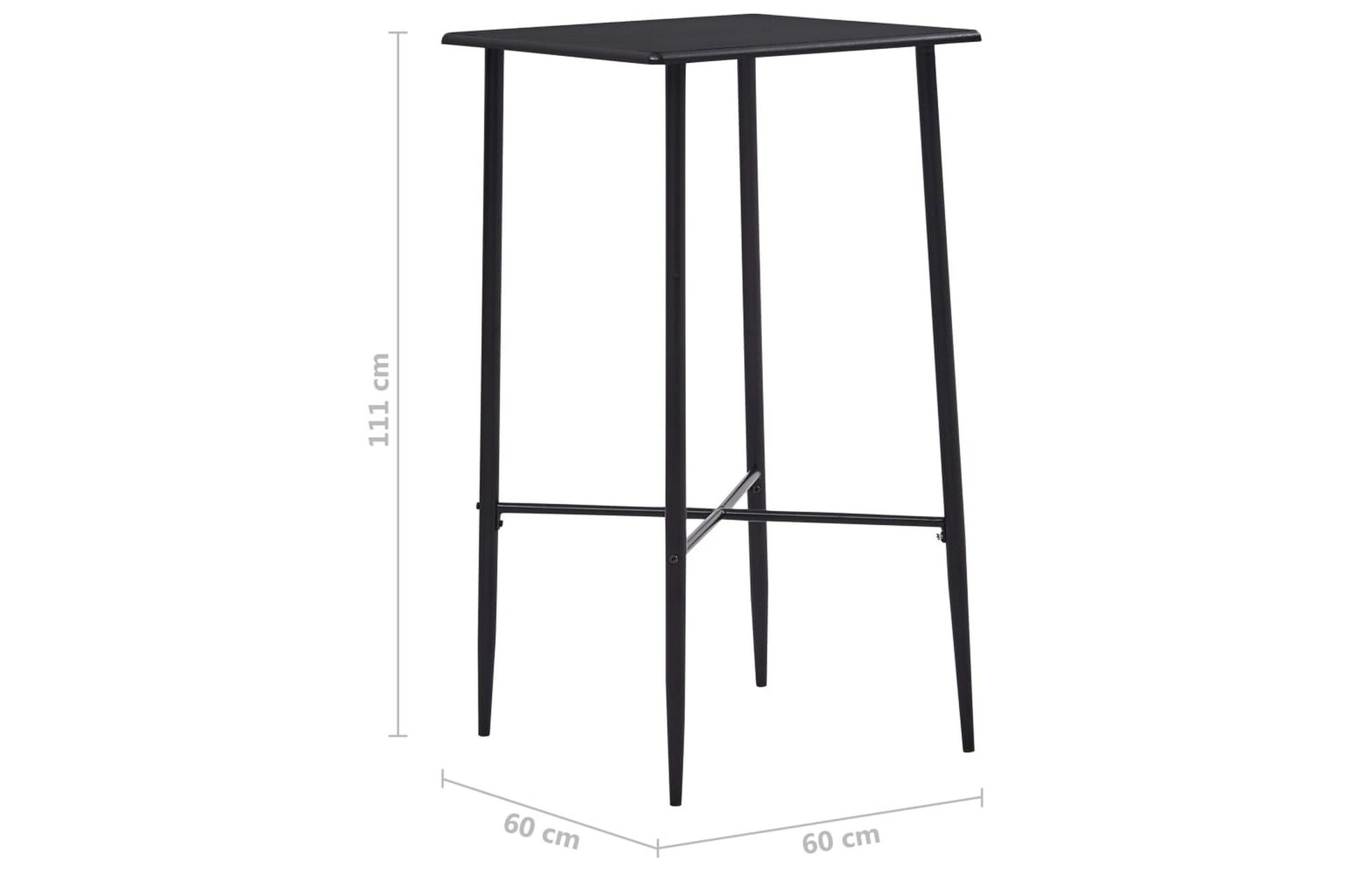 Barbord svart 60x60x111 cm MDF - Svart - Møbler - Bord - Barbord & ståbord