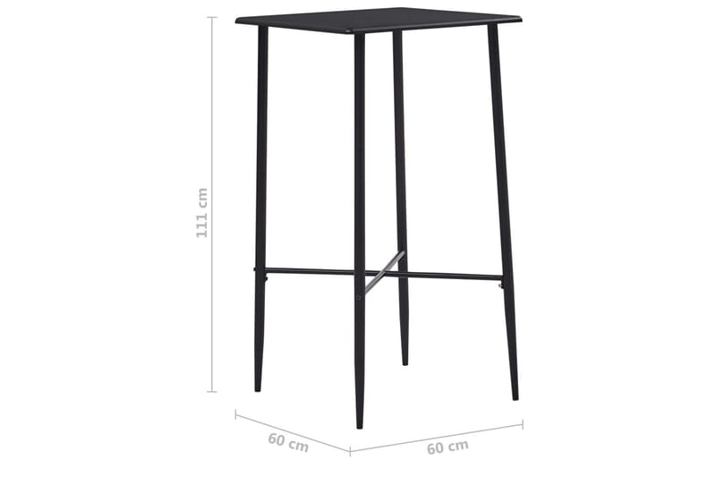 Barbord svart 60x60x111 cm MDF - Svart - Møbler - Bord - Barbord & ståbord