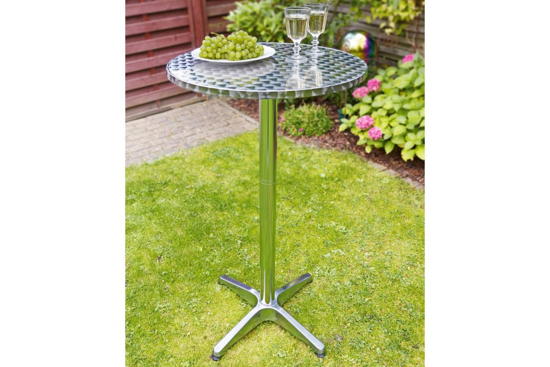 HI Sammenleggbart bistrobord aluminium rund 60x60x(58-115)cm - Møbler - Bord - Barbord & ståbord