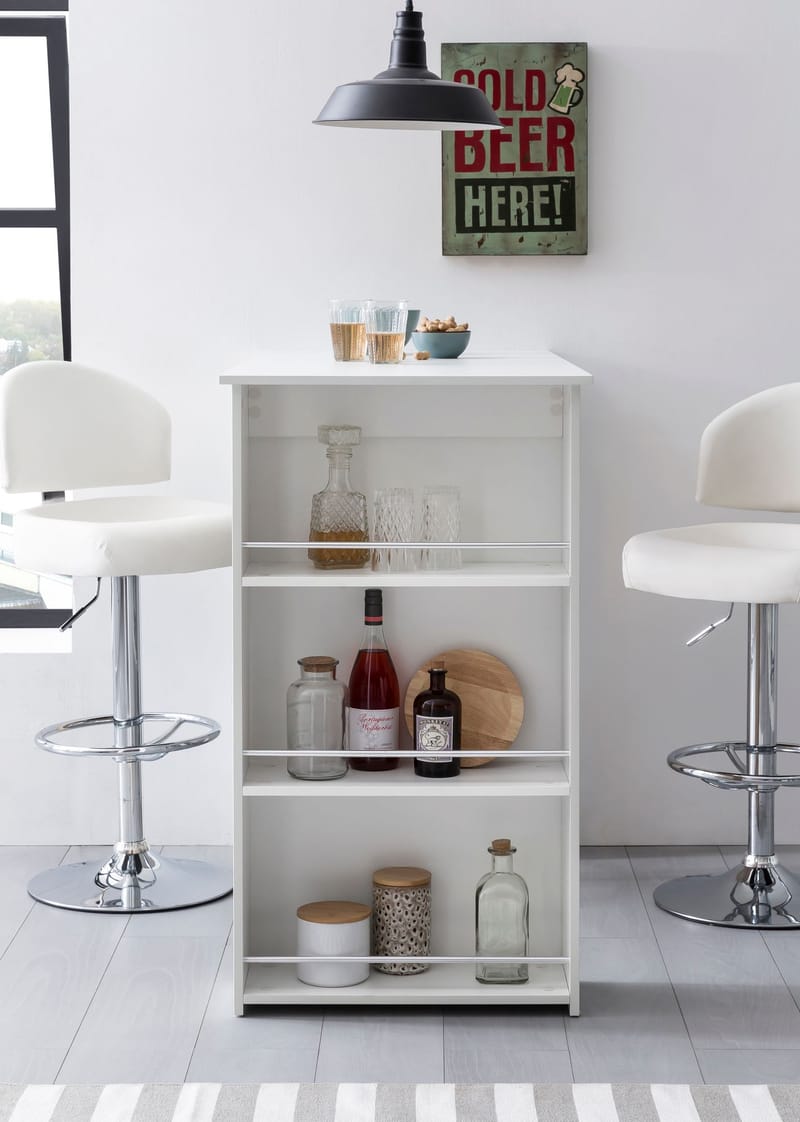Norova Barbord 120 cm - Hvit og sølvfarget - Møbler - Bord - Barbord & ståbord