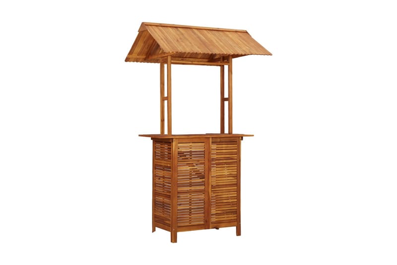 Utendørs barbord med tak 122x106x217 cm heltre akasie - Brun - Møbler - Bord - Barbord & ståbord