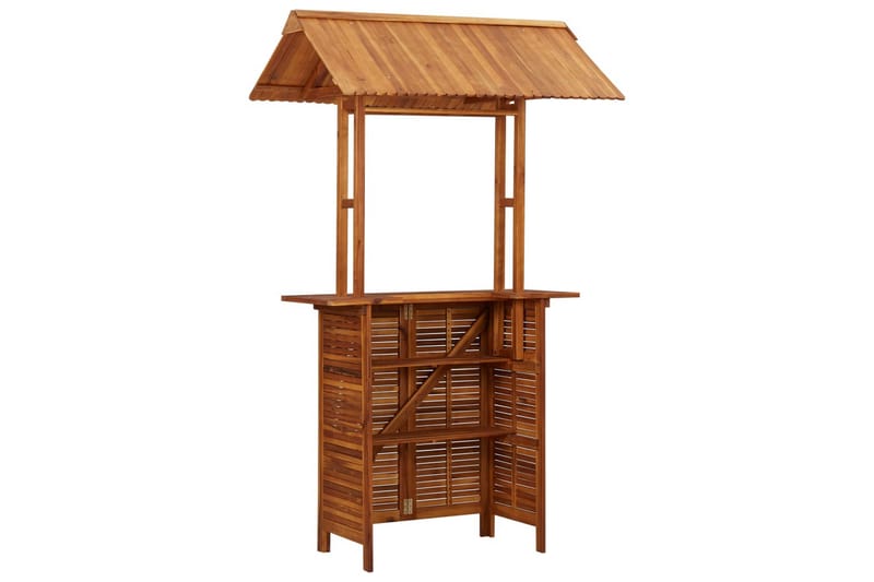 Utendørs barbord med tak 122x106x217 cm heltre akasie - Brun - Møbler - Bord - Barbord & ståbord