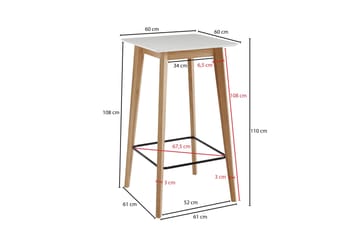 Willowdale Barbord 60 cm - Hvit/Natur - Møbler - Bord - Barbord & ståbord