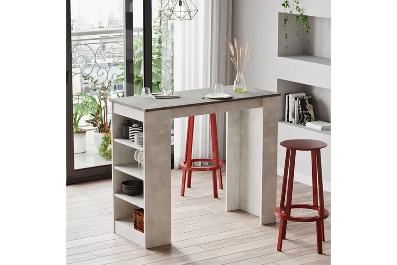 Zambasa Barbord 120 cm - Grå/Natur - Møbler - Bord - Barbord & ståbord