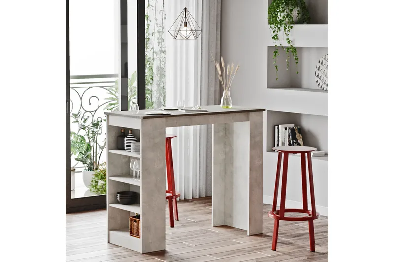 Zambasa Barbord 120 cm - Grå/Natur - Møbler - Bord - Barbord & ståbord