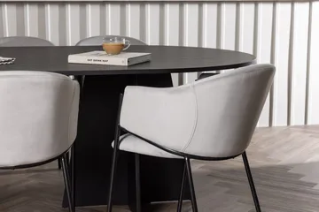 Bariso Spisebord 230x115x75 cm Ovalt med 6 Evelina Armstoler - Møbler - Bord - Spisegrupper