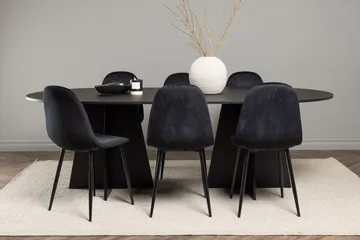 Bariso Spisebord 230x115x75 cm Ovalt med 6 Polar Kjøkkenstoler - Møbler - Bord - Spisegrupper