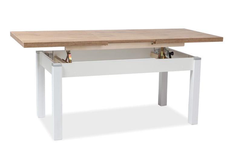 Basirli Forlengningsbart Spisebord 124 cm - Tre/Natur/Hvit - Spisebord & kjøkkenbord