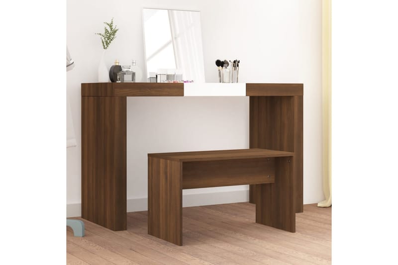 beBasic Krakk til sminkebord brun eik 70x35x45 cm konstruert tre - Brun - Møbler - Bord - Sminkebord & toalettbord