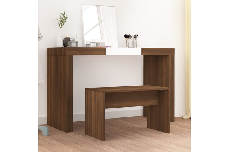 beBasic Krakk til sminkebord brun eik 70x35x45 cm konstruert tre - Brun - Sminkebord & toalettbord