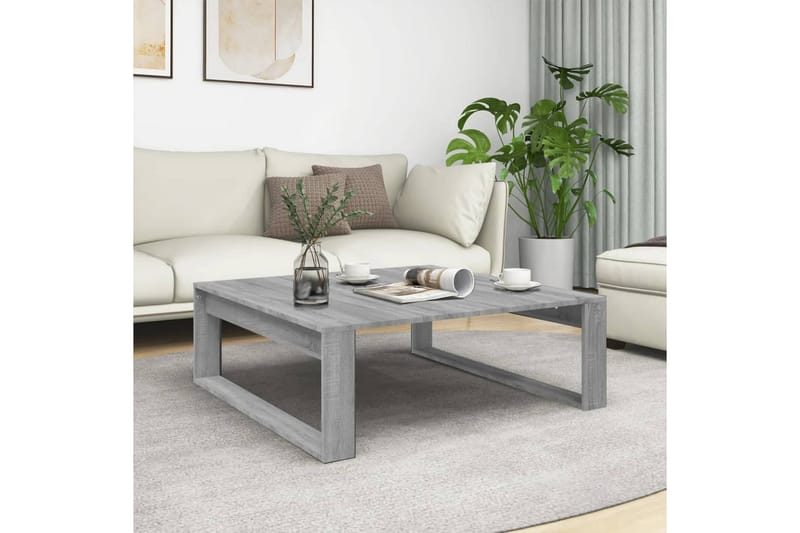 beBasic Salongbord grå sonoma 100x100x35 cm konstruert tre - GrÃ¥ - Møbler - Bord - Sofabord