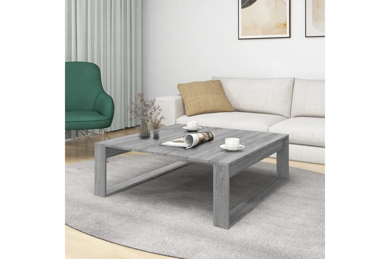 beBasic Salongbord grå sonoma 100x100x35 cm konstruert tre - GrÃ¥ - Møbler - Bord - Sofabord