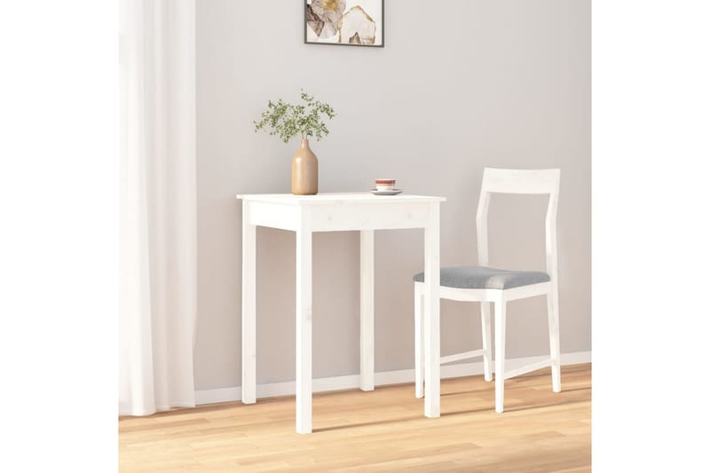 beBasic Sidebord hvit 55x55x75 cm heltre furu - Hvit - Spisebord & kjøkkenbord