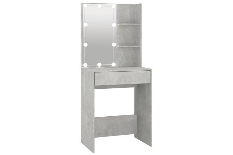 beBasic Sminkebord med LED betonggrå 60x40x140 cm - GrÃ¥ - Møbler - Bord - Sminkebord & toalettbord