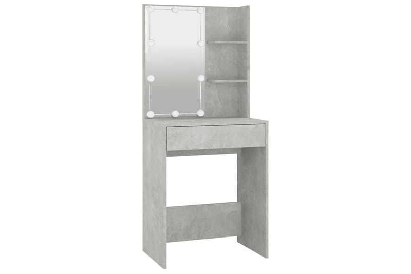 beBasic Sminkebord med LED betonggrå 60x40x140 cm - GrÃ¥ - Møbler - Bord - Sminkebord & toalettbord