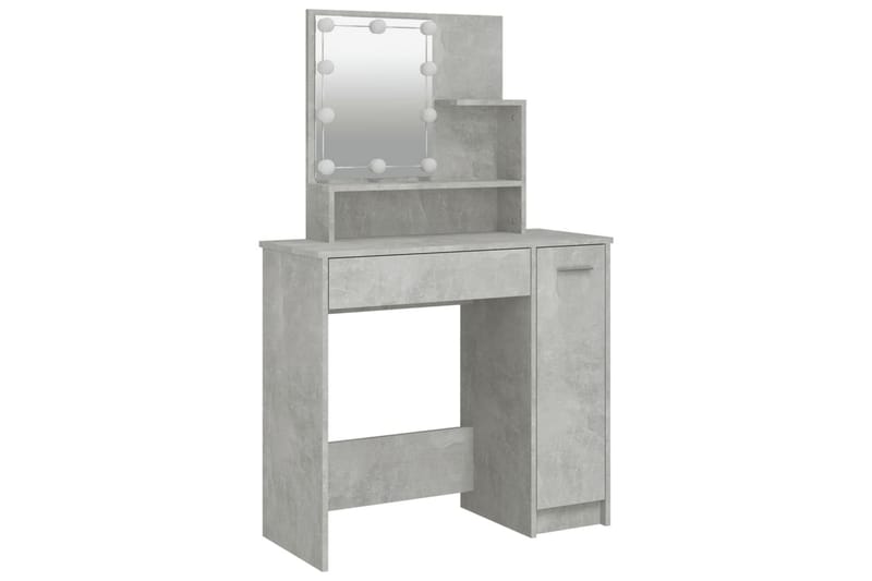 beBasic Sminkebord med LED betonggrå 86,5x35x136 cm - GrÃ¥ - Møbler - Bord - Sminkebord & toalettbord