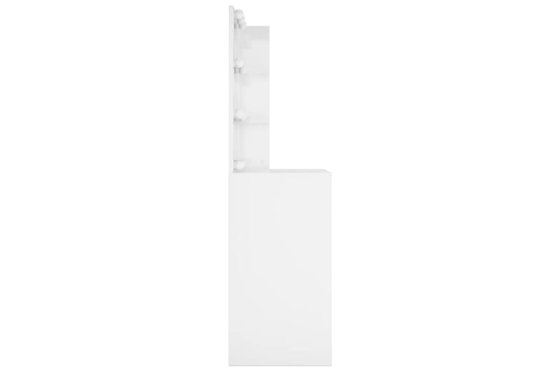 beBasic Sminkebord med LED høyglans hvit 60x40x140 cm - Hvit - Møbler - Bord - Sminkebord & toalettbord