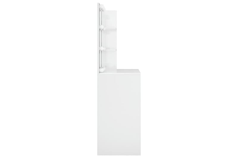 beBasic Sminkebord med LED høyglans hvit 74,5x40x141 cm - Hvit - Møbler - Bord - Sminkebord & toalettbord