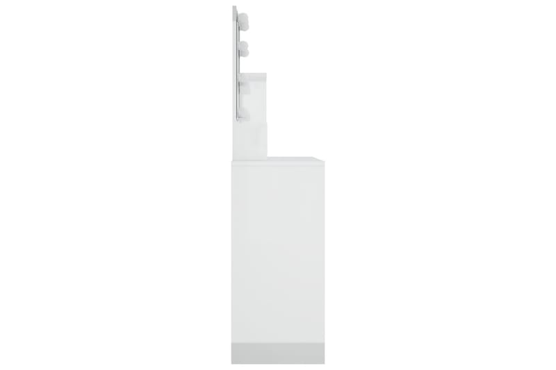 beBasic Sminkebord med LED høyglans hvit 86,5x35x136 cm - Hvit - Møbler - Bord - Sminkebord & toalettbord