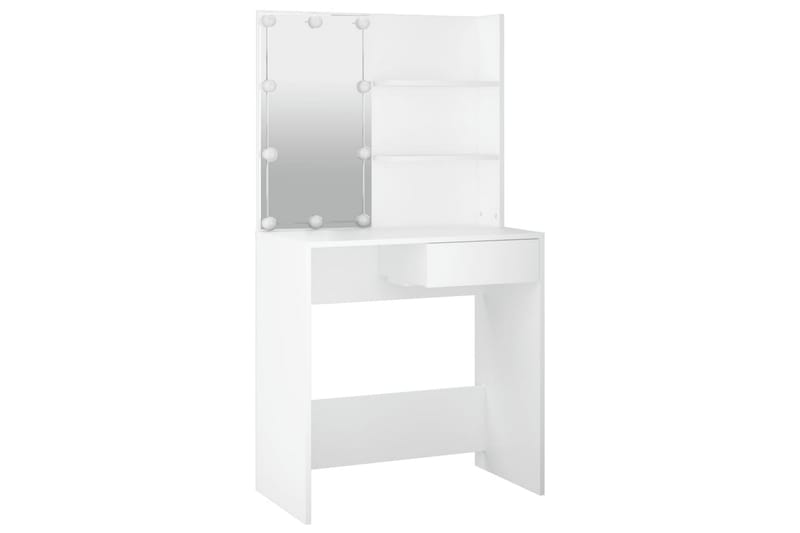 beBasic Sminkebord med LED hvit 74,5x40x141 cm - Hvit - Møbler - Bord - Sminkebord & toalettbord
