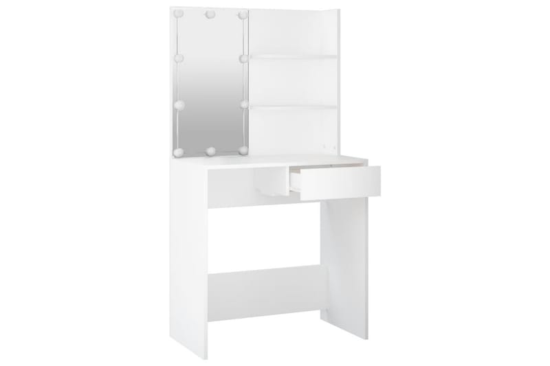 beBasic Sminkebord med LED hvit 74,5x40x141 cm - Hvit - Møbler - Bord - Sminkebord & toalettbord