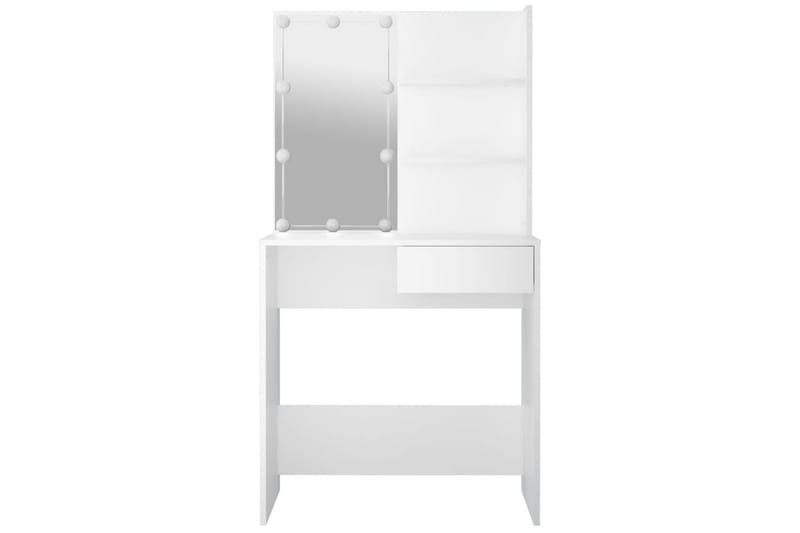 beBasic Sminkebord med LED hvit 74,5x40x141 cm - Hvit - Møbler - Bord - Sminkebord & toalettbord