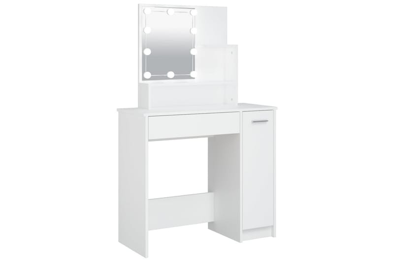 beBasic Sminkebord med LED hvit 86,5x35x136 cm - Hvit - Møbler - Bord - Sminkebord & toalettbord