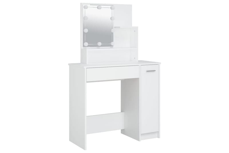 beBasic Sminkebord med LED hvit 86,5x35x136 cm - Hvit - Møbler - Bord - Sminkebord & toalettbord