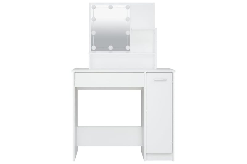 beBasic Sminkebord med LED hvit 86,5x35x136 cm - Hvit - Møbler - Bord - Sminkebord & toalettbord