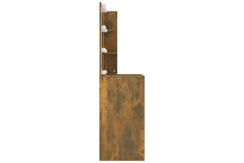 beBasic Sminkebord med LED røkt eik 60x40x140 cm - Brun - Møbler - Bord - Sminkebord & toalettbord