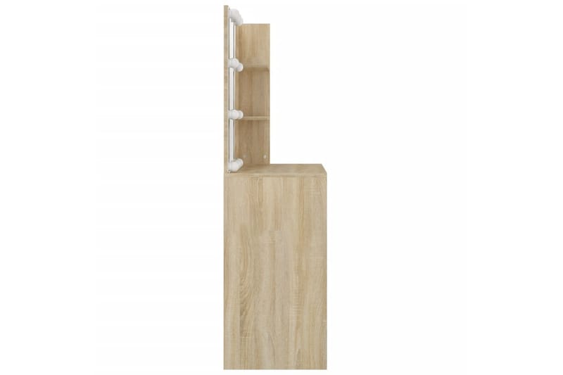beBasic Sminkebord med LED sonoma eik 74,5x40x141 cm - Brun - Møbler - Bord - Sminkebord & toalettbord