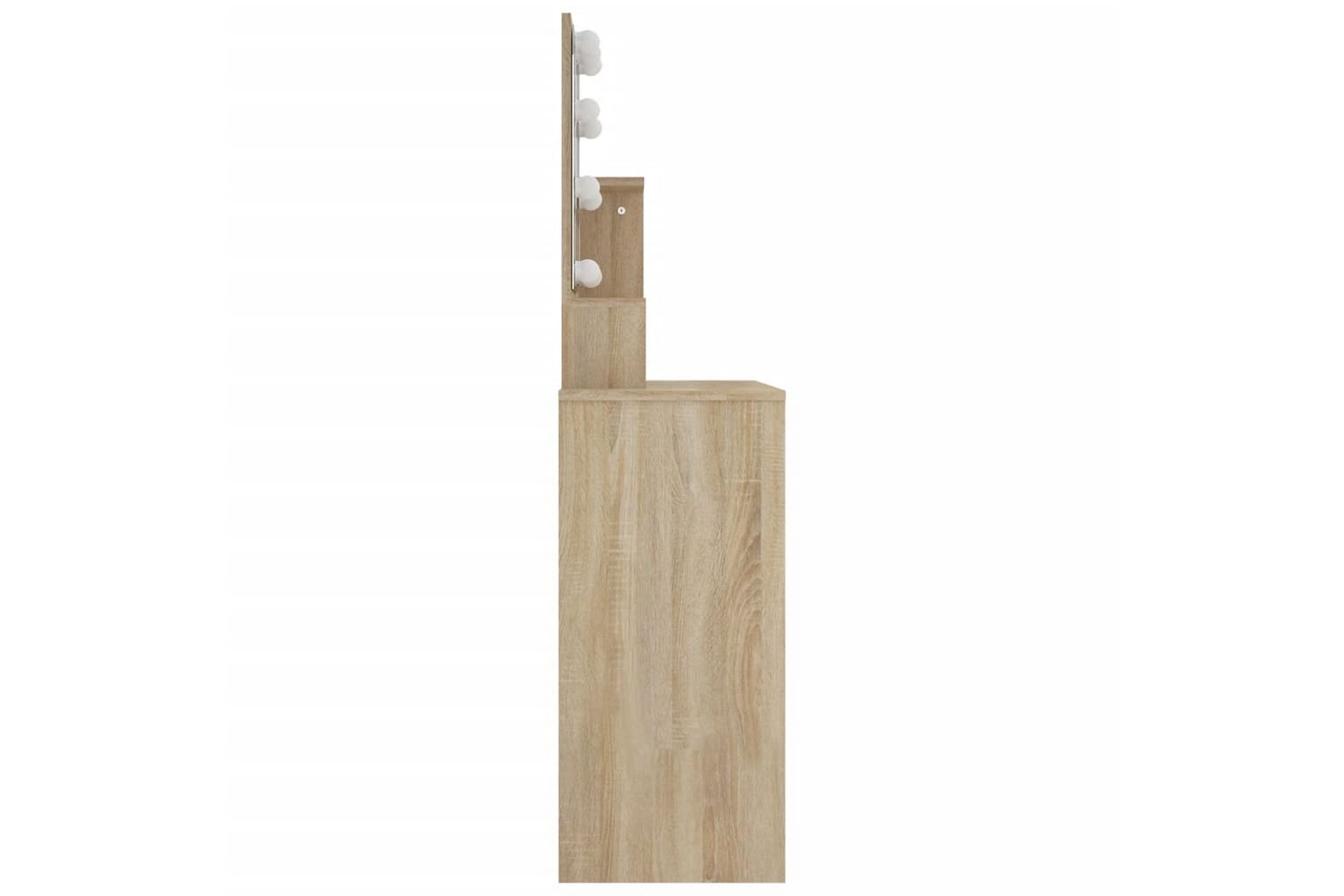 beBasic Sminkebord med LED sonoma eik 86,5x35x136 cm - Brun - Møbler - Bord - Sminkebord & toalettbord