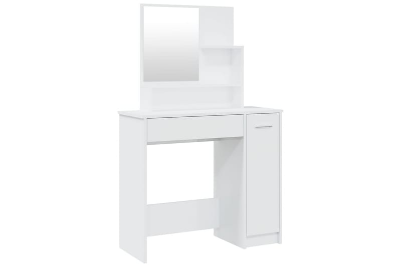 beBasic Sminkebord med speil høyglans hvit 86,5x35x136 cm - Hvit - Sminkebord & toalettbord