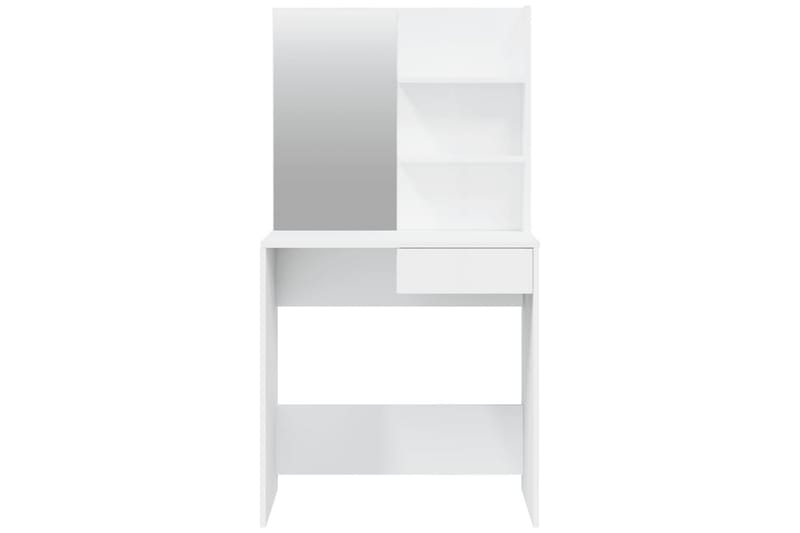 beBasic Sminkebord med speil høyglans hvit MDF 74,5x40x141 cm - Hvit - Møbler - Bord - Sminkebord & toalettbord