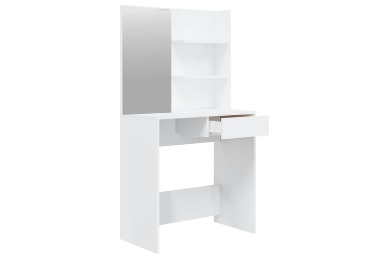 beBasic Sminkebord med speil høyglans hvit MDF 74,5x40x141 cm - Hvit - Møbler - Bord - Sminkebord & toalettbord