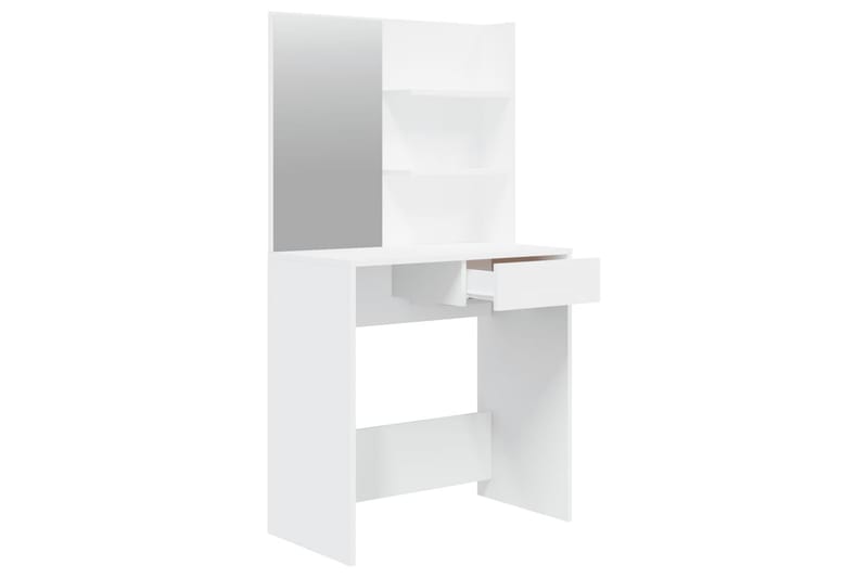beBasic Sminkebord med speil hvit MDF 74,5x40x141 cm - Hvit - Møbler - Bord - Sminkebord & toalettbord