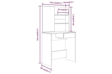 beBasic Sminkebordsett betonggrå 74,5x40x141 cm - GrÃ¥ - Møbler - Bord - Sminkebord & toalettbord