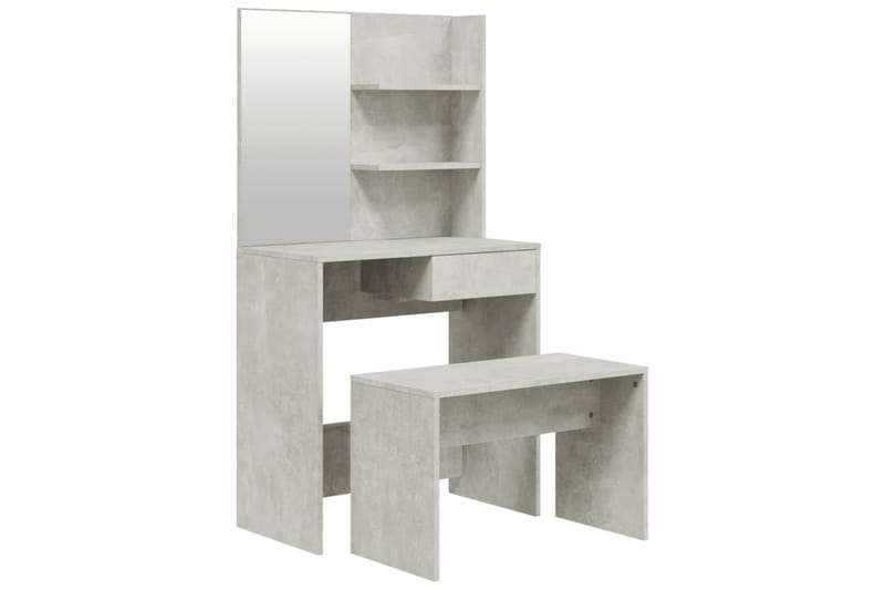 beBasic Sminkebordsett betonggrå 74,5x40x141 cm - GrÃ¥ - Sminkebord & toalettbord