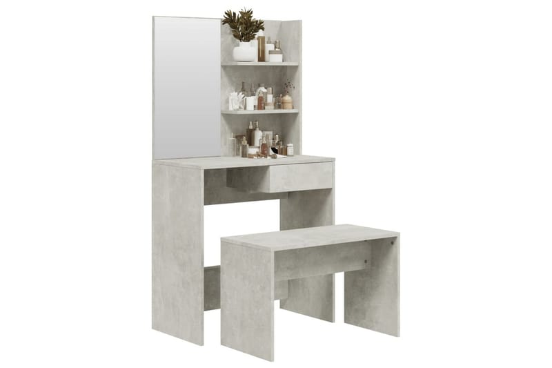 beBasic Sminkebordsett betonggrå 74,5x40x141 cm - GrÃ¥ - Møbler - Bord - Sminkebord & toalettbord