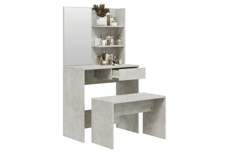 beBasic Sminkebordsett betonggrå 74,5x40x141 cm - GrÃ¥ - Møbler - Bord - Sminkebord & toalettbord