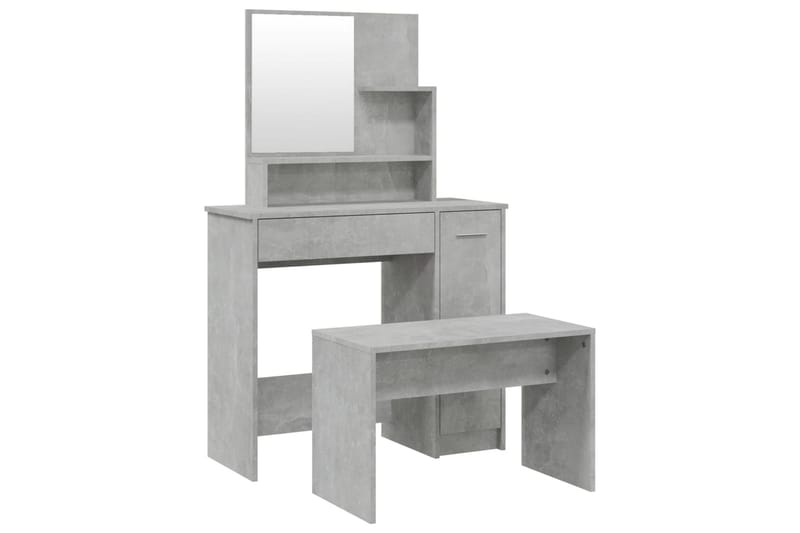beBasic Sminkebordsett betonggrå 86,5x35x136 cm - GrÃ¥ - Møbler - Bord - Sminkebord & toalettbord